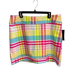 NWT Crown & Ivy Colorful Plaid Skort